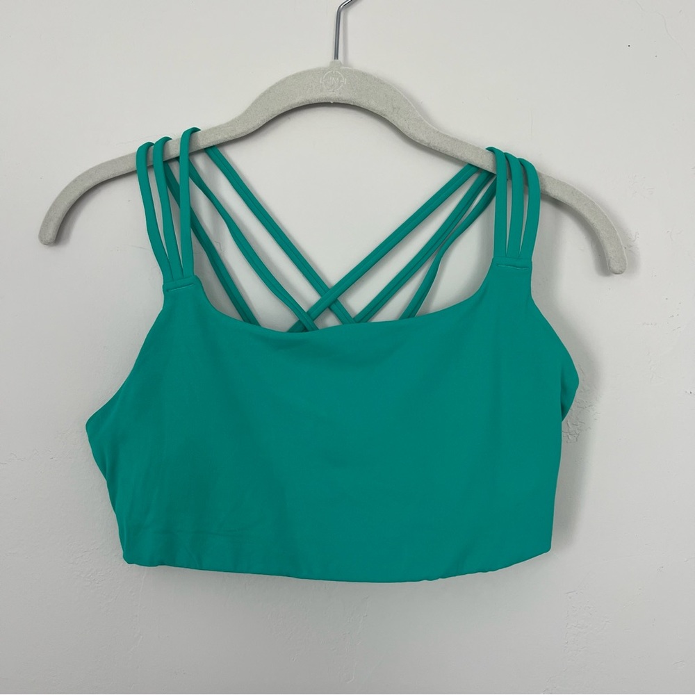 Athleta green sports bra, size small